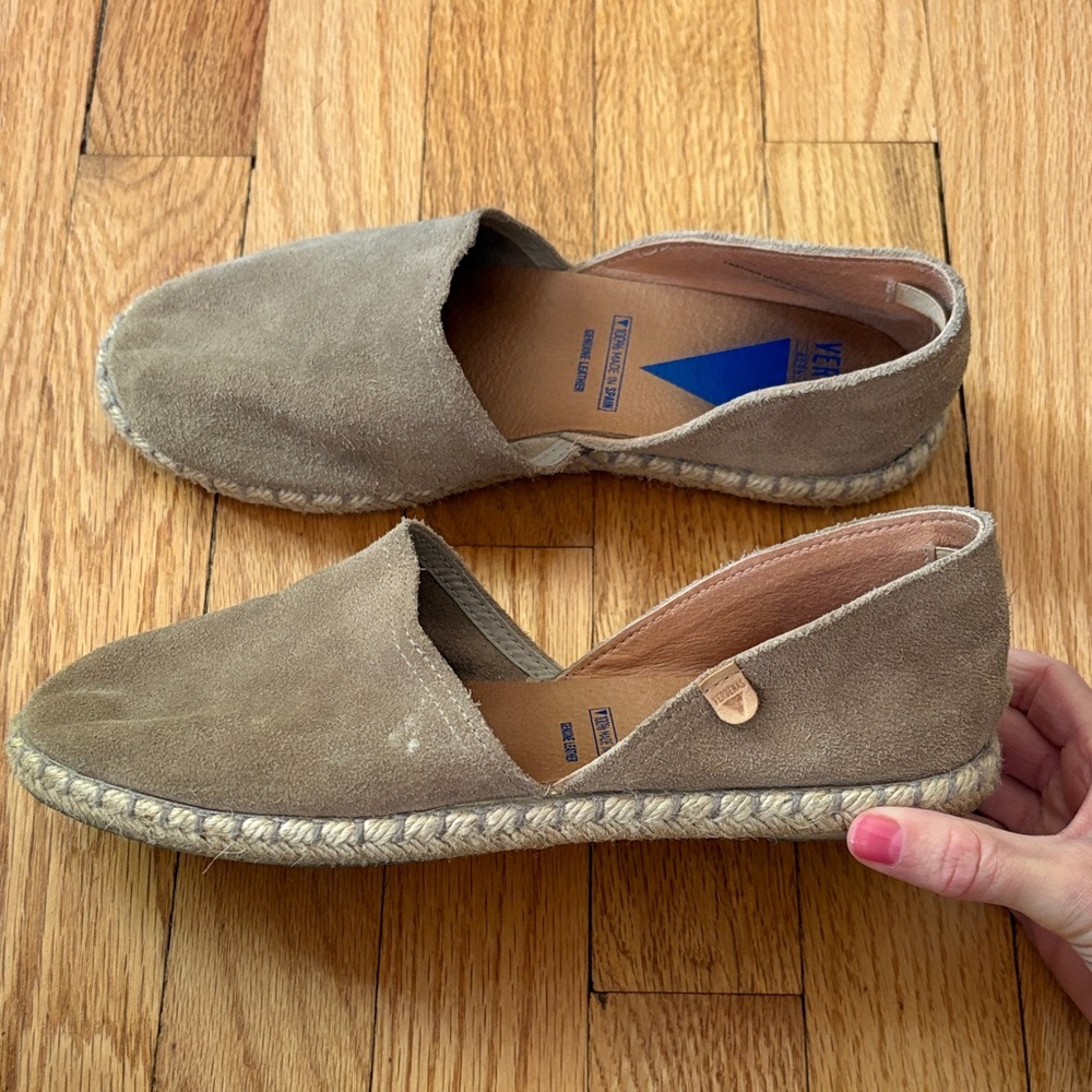 Verbenas Taupe Suede Espadrilles